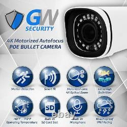 (32) 4K 8MP 4X Motorized Zoom IP Microphone (2TB) NVR PoE Security Camera System