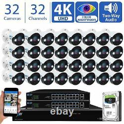 32 Channel 4K NVR 32 X 8MP Starlight 4K Microphone PoE IP Security Camera System