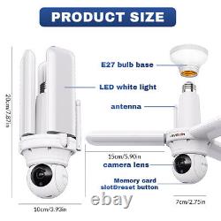 360° Garage Lamp Bulb Camera Wi-Fi Wireless Smart Home Security IR Night Light