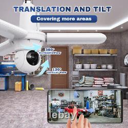 360° Garage Lamp Bulb Camera Wi-Fi Wireless Smart Home Security IR Night Light