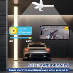 360° Garage Lamp Bulb Camera Wi-Fi Wireless Smart Home Security IR Night Light