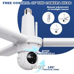 360° Garage Lamp Bulb Camera Wi-Fi Wireless Smart Home Security IR Night Light