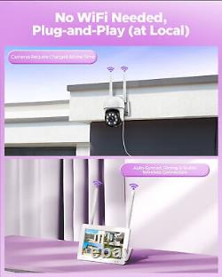 360°PTZ Wireless Home Security Camera System Outdoor With 7Monitor Night Vision