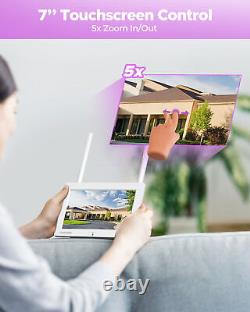 360°PTZ Wireless Home Security Camera System Outdoor With 7Monitor Night Vision