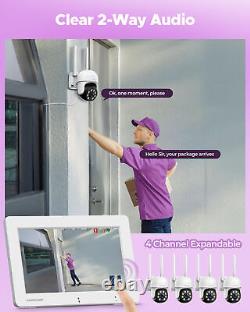 360°PTZ Wireless Home Security Camera System Outdoor With 7Monitor Night Vision