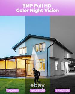 360°PTZ Wireless Home Security Camera System Outdoor With 7Monitor Night Vision
