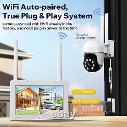 360°PTZ Wireless Home Security Camera System Outdoor With 7Touch NVR Monitor 32GB