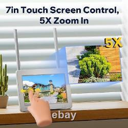 360°PTZ Wireless Home Security Camera System Outdoor With 7Touch NVR Monitor 32GB