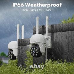 360°PTZ Wireless Home Security Camera System Outdoor With 7Touch NVR Monitor 32GB