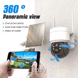 360 Wireless Security Camera PTZ WiFi IP Solar Battery Powered CCTV Home Outdoor