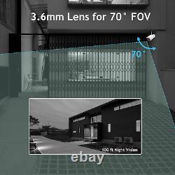 3K Home Security Camera System Wireless With 12''Monitor 5MP Surveillance Camera
