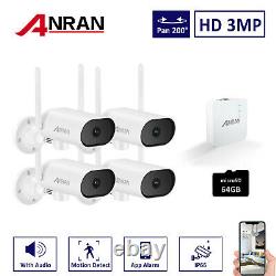 3MP 4CH HD WiFi Home Security Camera System Wireless Outdoor IP CCTV NVR Kit 64G