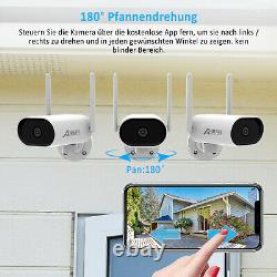3MP 4CH HD WiFi Home Security Camera System Wireless Outdoor IP CCTV NVR Kit 64G