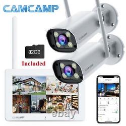 3MP Home Security Camera System Wifi Camera 7'' Touch Screen Monitor 4CH +32GB