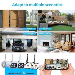 3MP Home Security Camera System Wifi Camera 7'' Touch Screen Monitor 4CH +32GB