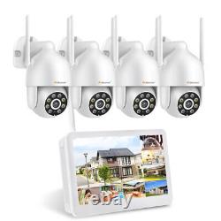 3MP Outdoor Wireless Security Camera System Home 10in Wifi LCD Monitor NVR Set