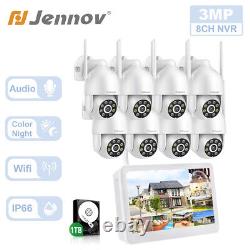 3MP PTZ Outdoor Home Wireless Security Camera System Wifi 10in Monitor NVR 1TB