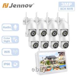 3MP PTZ Outdoor Home Wireless Security Camera System Wifi 8CH 10in Monitor NVR