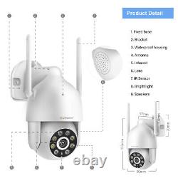 3MP PT Wireless Security Camera System with Monitor Ourdoor Wifi Home 8CH NVR