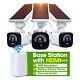 3mp Solar Battery Powered Home Security Camera System Wireless Wifi Outdoor Hdmi