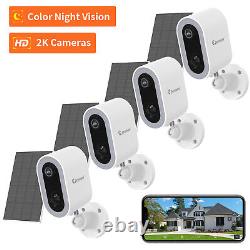 3MP Solar Home Security Camera Battery Powered 2.4G WIFI Audio Night Vision