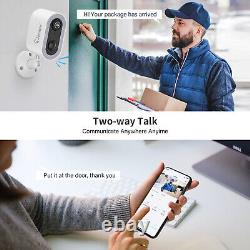 3MP Solar Home Security Camera Battery Powered 2.4G WIFI Audio Night Vision