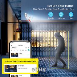 3MP Solar Home Security Camera Battery Powered 2.4G WIFI Audio Night Vision
