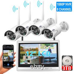 3MP Wireless Audio CCTV Security Camera System 10CH WIFI NVR Outdoor Home Lot