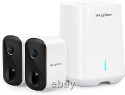 3MP Wireless Camera for Home/Outdoor Security (2 Pack), 2K Battery Powered Wifi
