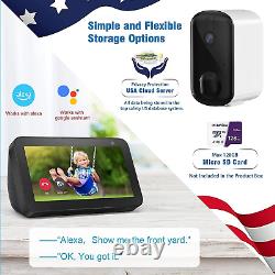 3MP Wireless Camera for Home/Outdoor Security (2 Pack), 2K Battery Powered Wifi