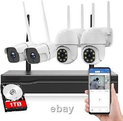 3MP Wireless Home Security Camera System Outdoor 8CH WIFI NVR with 1TB HDD IRcut