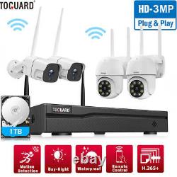 3MP Wireless Home Security Camera System Outdoor 8CH WIFI NVR with 1TB HDD IRcut