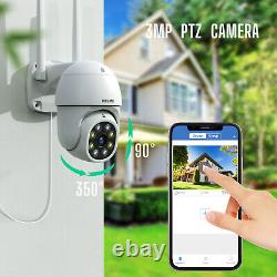 3MP Wireless Home Security Camera System Outdoor 8CH WIFI NVR with 1TB HDD IRcut