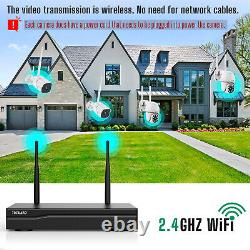 3MP Wireless Home Security Camera System Outdoor 8CH WIFI NVR with 1TB HDD IRcut