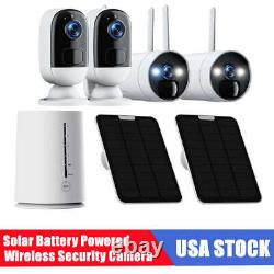 3MP Wireless Home Security Camera System Outdoor Wifi Solar Camera Night Vision