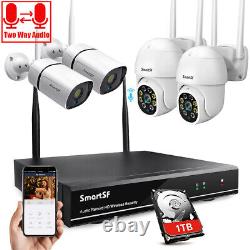 3MP Wireless Security Camera System Outdoor Home 8CH WIFI NVR with 1TB HDD IRcut