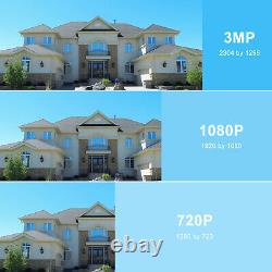 3MP Wireless Security Camera System Outdoor Home 8CH WIFI NVR with 1TB HDD IRcut