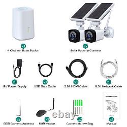 3MP Wireless Security Camera System Solar Battery Powered Wire-Free Home Outdoor
