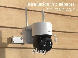3PCS Solar Battery Powered Wireless Outdoor Pan/Tilt Home Security Camera System