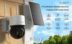 3PCS Solar Battery Powered Wireless Outdoor Pan/Tilt Home Security Camera System