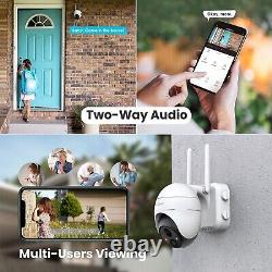 3Pack ieGeek Outdoor Wireless Security Camera Home WiFi Battery PTZ CCTV System