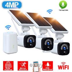 3Pcs Solar & Battery Powered Security Camera System Wireless WiFi Home Outdoor