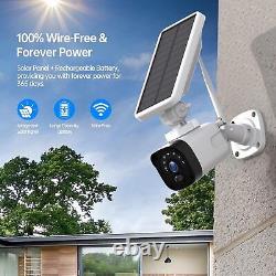 3Pcs Solar & Battery Powered Security Camera System Wireless WiFi Home Outdoor