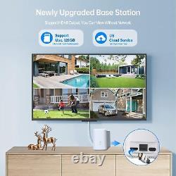 3Pcs Solar & Battery Powered Security Camera System Wireless WiFi Home Outdoor
