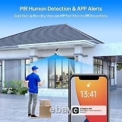 3Pcs Solar & Battery Powered Security Camera System Wireless WiFi Home Outdoor