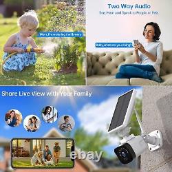 3Pcs Solar & Battery Powered Security Camera System Wireless WiFi Home Outdoor