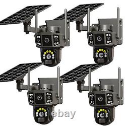 3 Lens HD 9MP WiFi Solar Camera Wireless Outdoor CCTV PTZ Home Security IR Cam