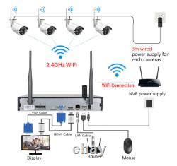 4CH 3MP 1080P HD Outdoor Home Security Camera System Kit Surveillance CCTV NVR