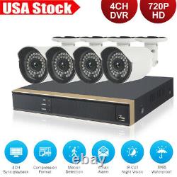 4CH DVR 720P HD Security Camera System Night Vision Home Remote Motion