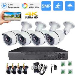 4CH H. 265+ 5MP Lite DVR 1080P Outdoor CCTV Home Security Camera System Kit USA